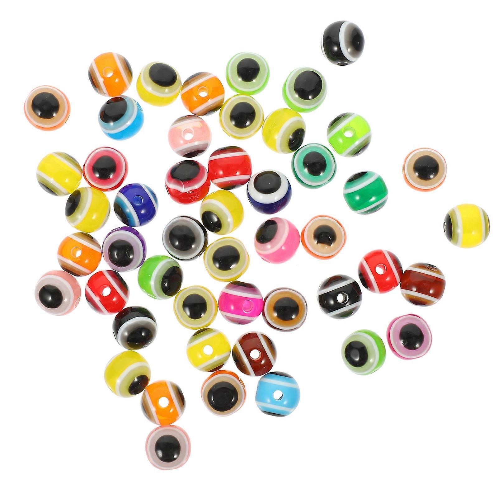 Plastic Evil Eye Beads for Earring Making 100Pcs Assorted Color Jewelry