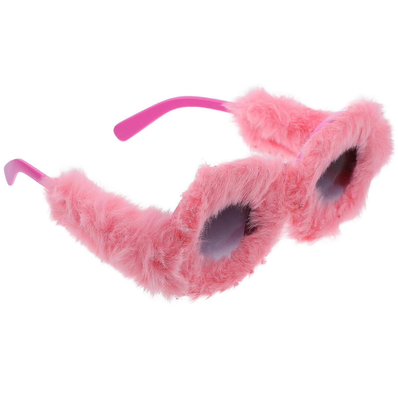 Plush Eyeglasses Creative Sunglasses for Decoration 4Pcs Pink Photo Props