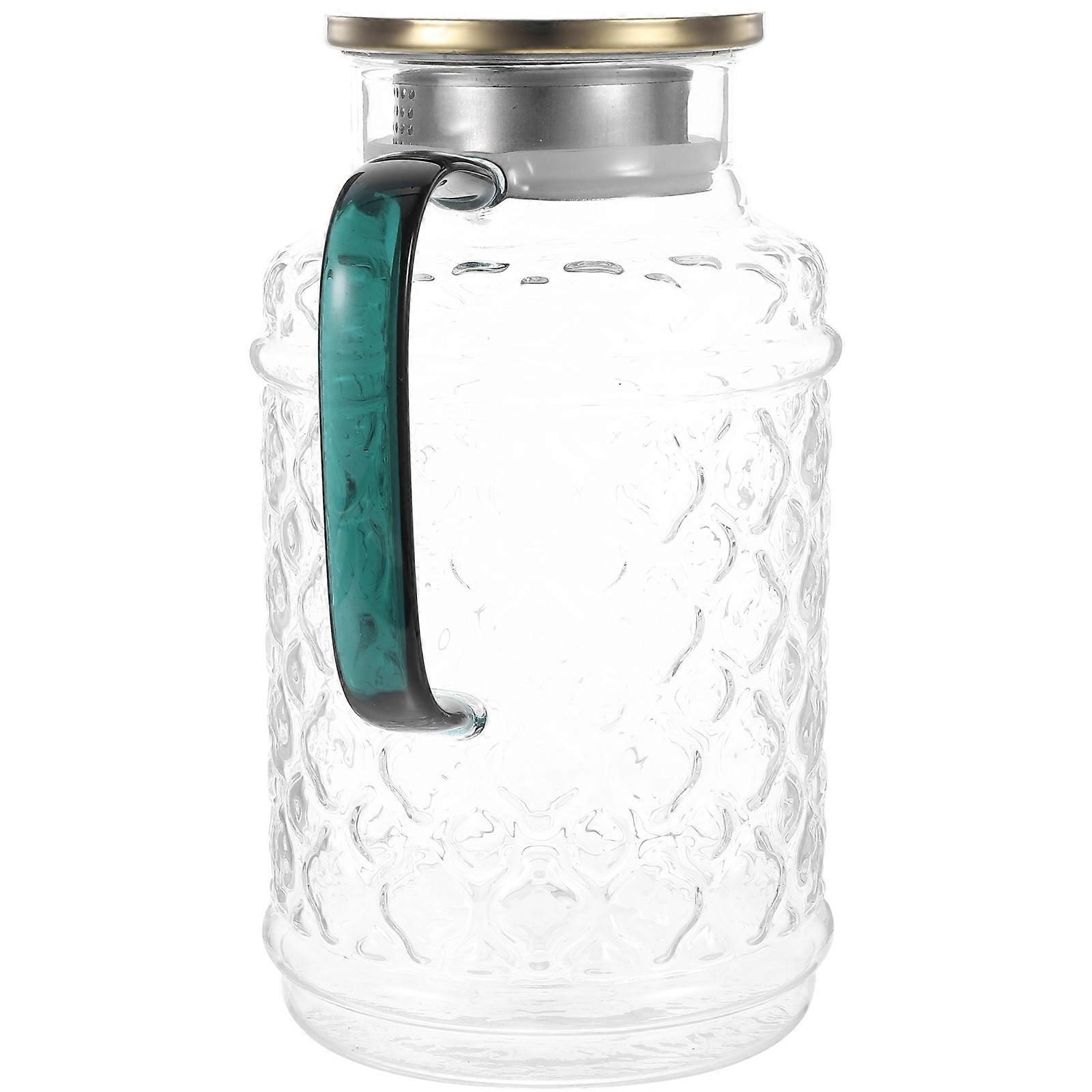 Classic Design Glass Pitcher with Lid Handle for General Consumers and Entertainment 8.3X4.5X6.3in Glass 2Pcs