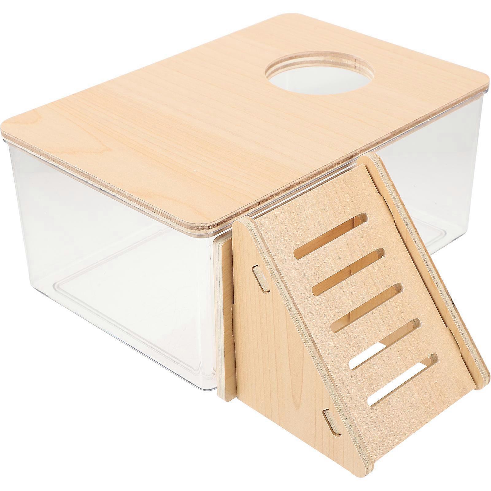 Hamster Sand Bath Box Transparent Acrylic Bathroom Bath Container 2Pcs