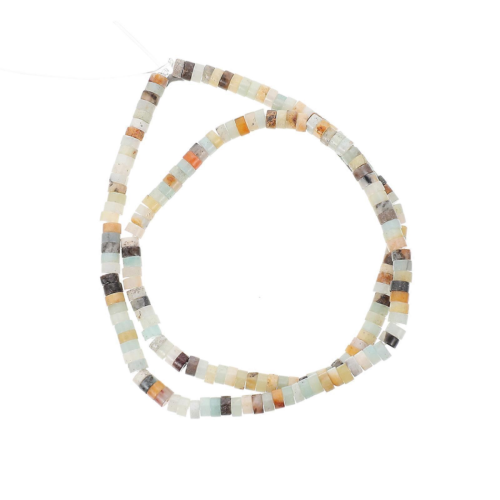 Jewelry Loose Beads Flat Round Stone Spacer Beads for 2 Strings