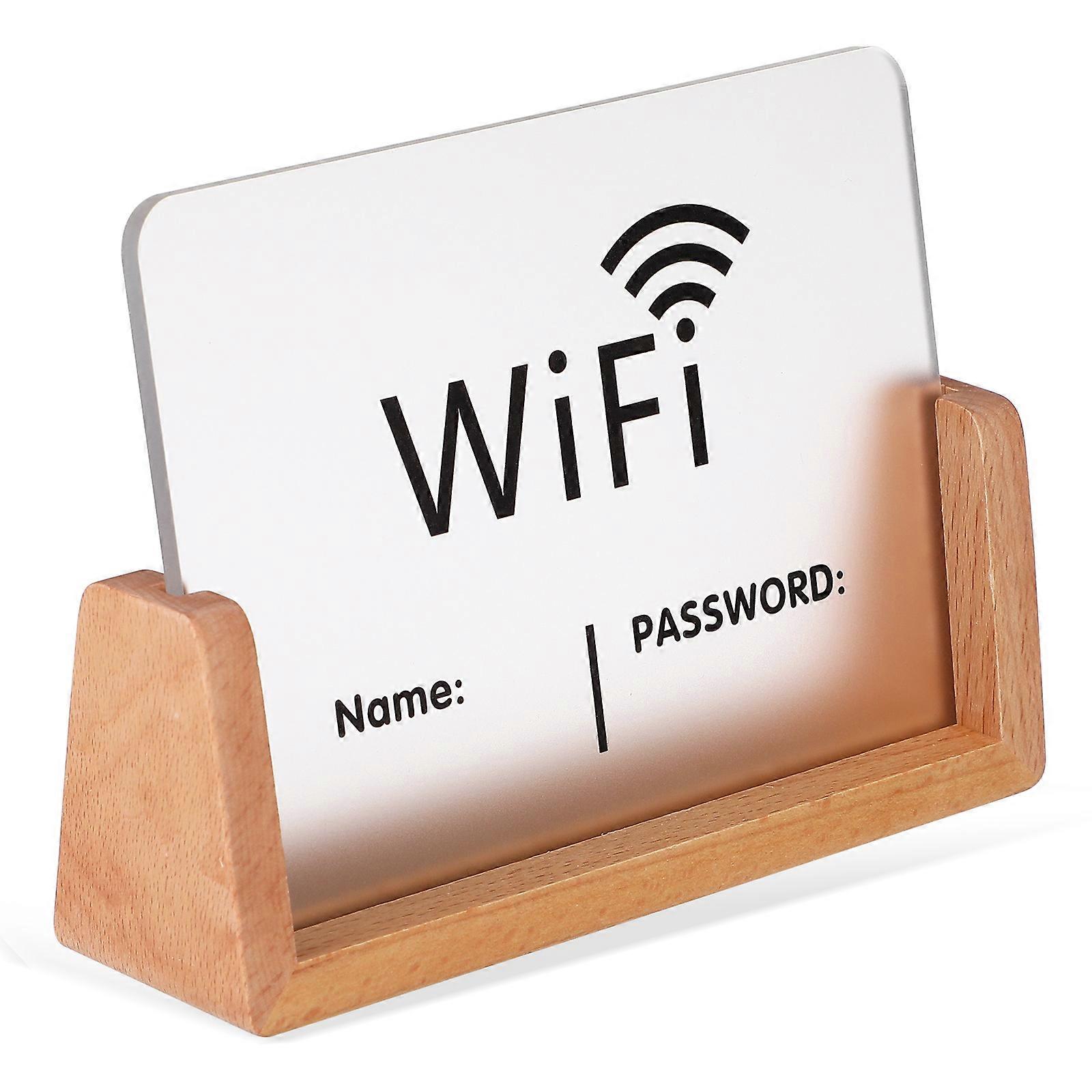 WiFi Password Sign Tabletop Board for Business 3Pcs Acrylic Display