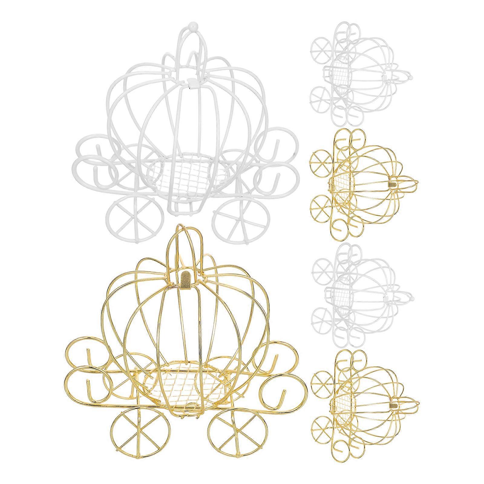 Halloween Pumpkin Carriage Candy Box for Storage 16Pcs Iron Candy Holders