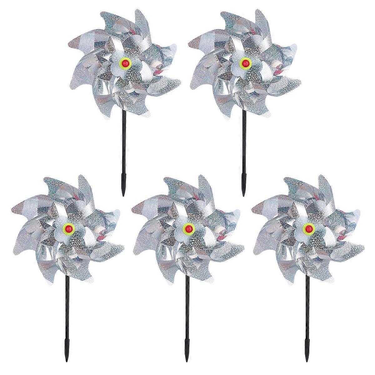 Home Accessory Silver Sequined Windmill Toy for Bird 10Pcs