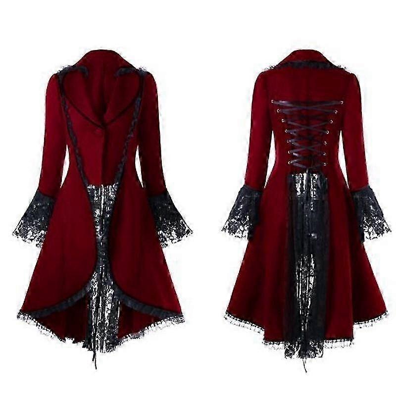 Damen Punk Spitze Gothic Kleid