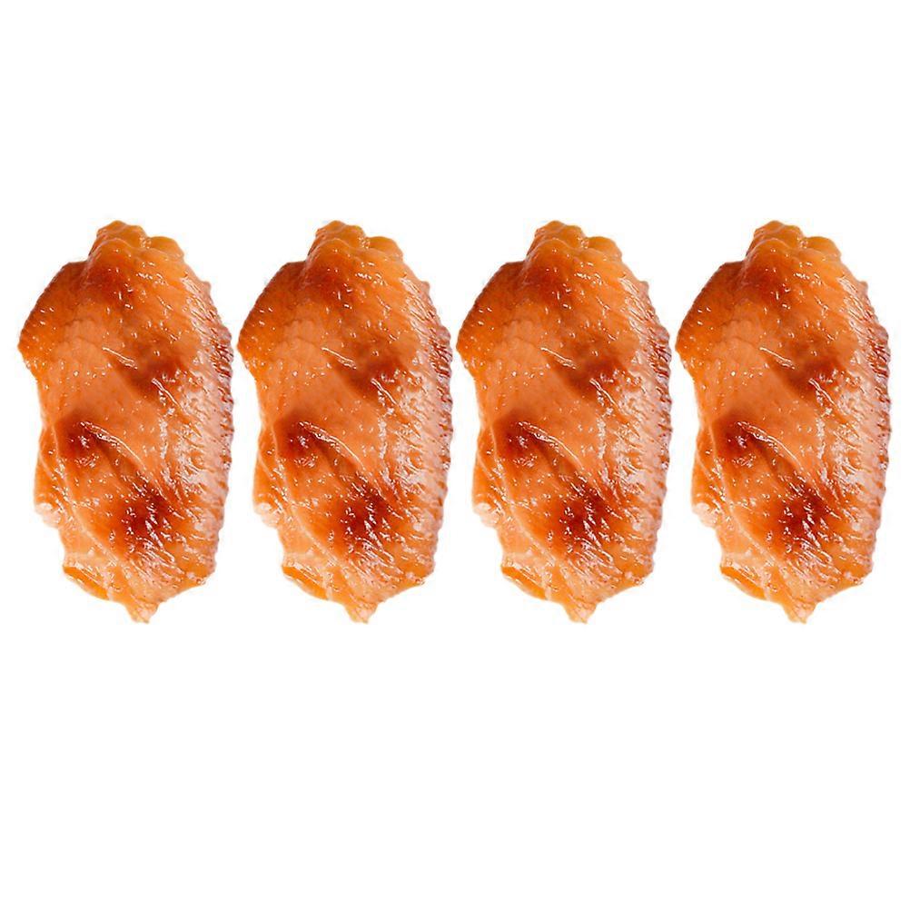 Faux Chicken Wing Display Supply for Performance 4Pcs Artificial Props