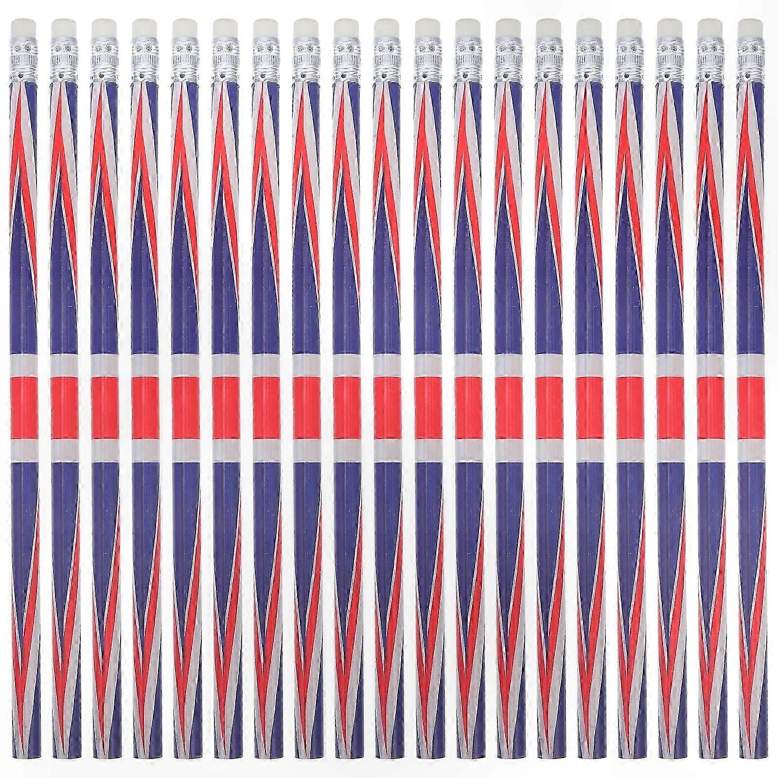 Flag-Design Wooden Pencils, 60 Count, Perfect for School, Office, and Art Projects