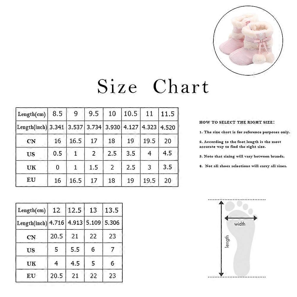 Rosa bomullssko for småbarn i vinter, 1 par