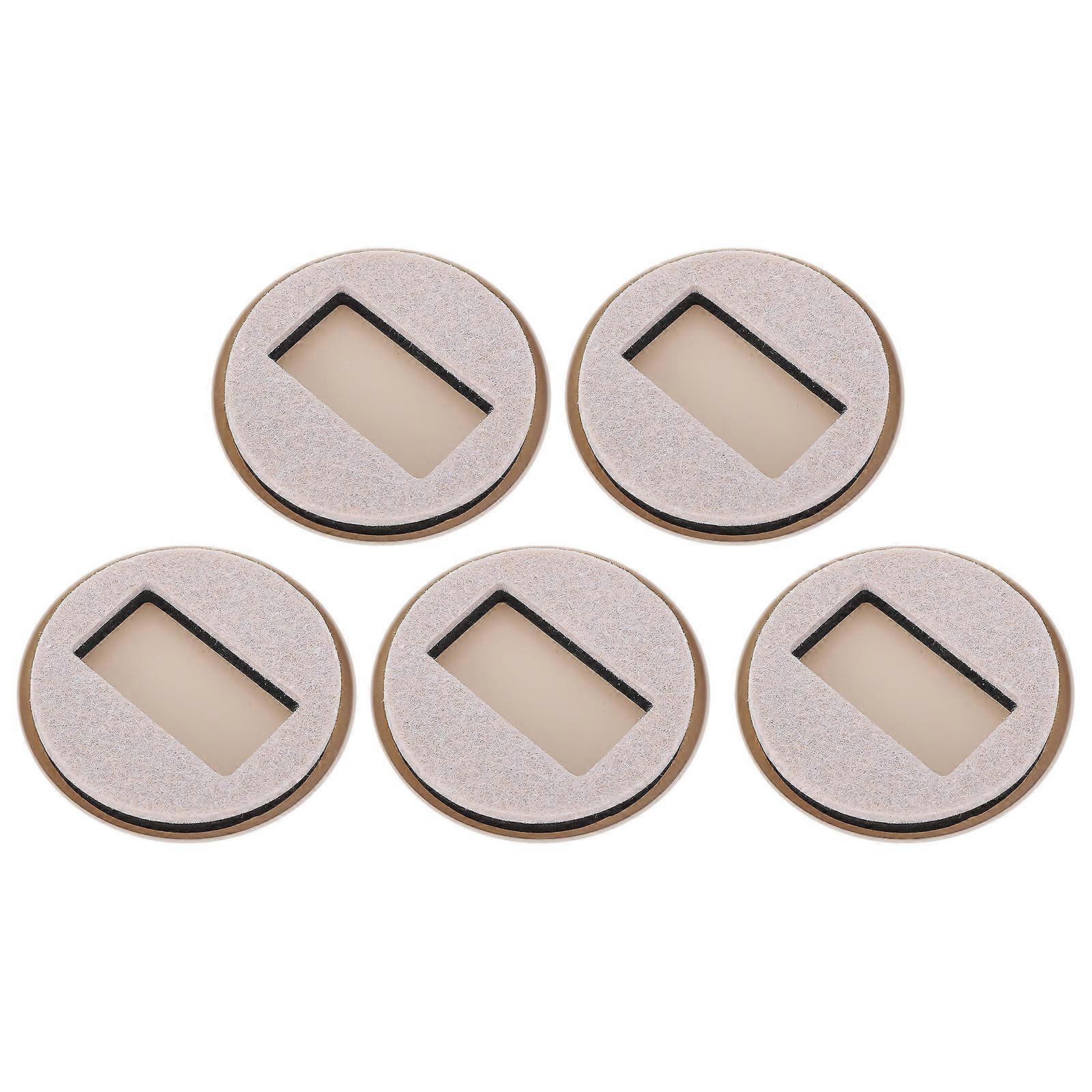 Filtkoppar för möbelhjul, 5 st, beige golvskydd