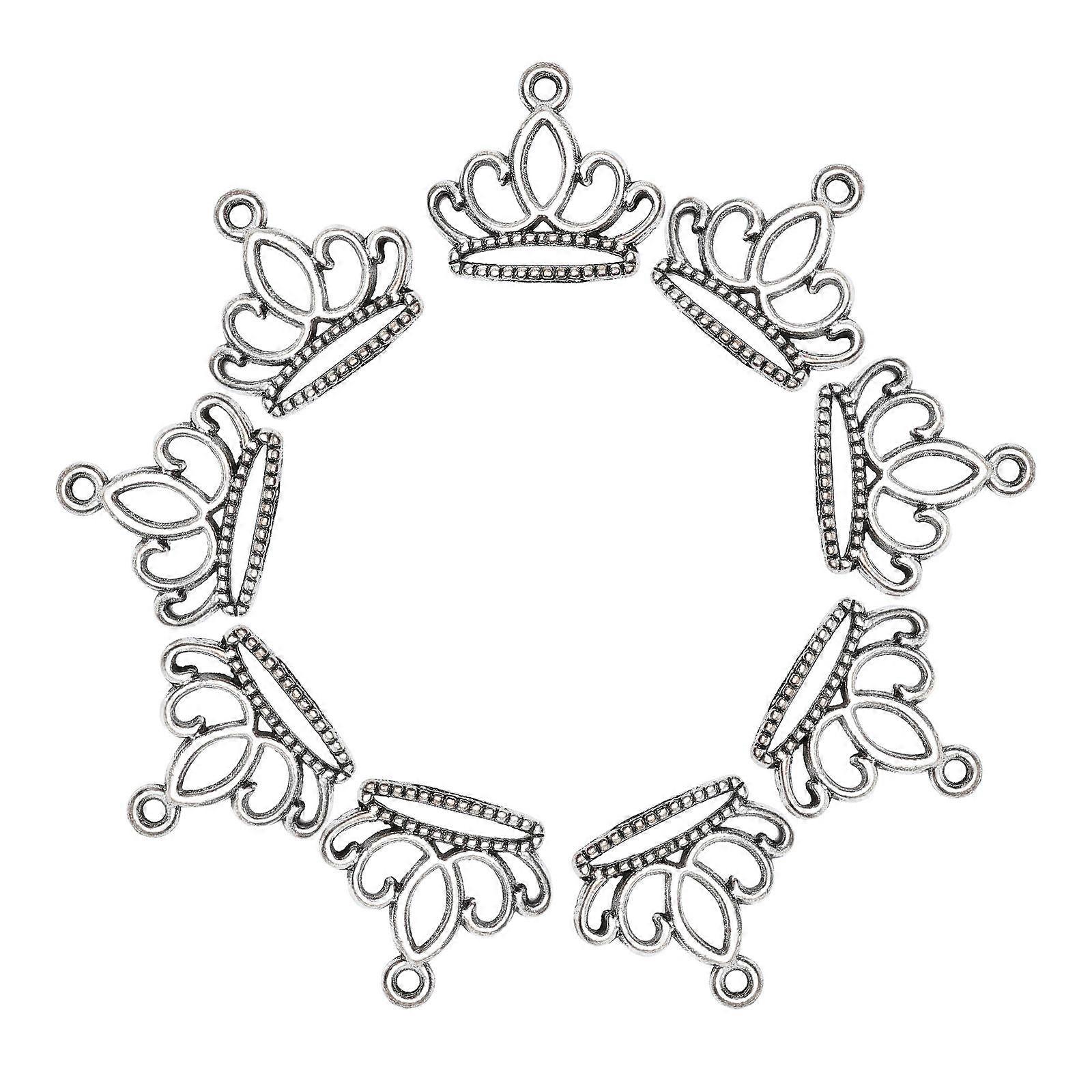 40 Pcs Crown Shape Alloy Jewelry Pendants Assorted Color Suitable For Gift Making DIY