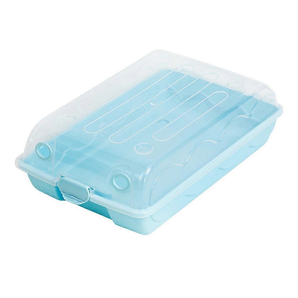 Blue Thickened Shoes Box for Storage with Lid 2Pcs Plastic Sneaker Container