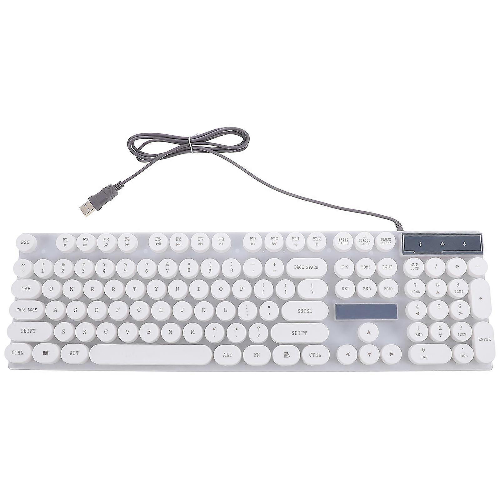 Glowing Keyboard USB Computer Keyboard for Computer Use 3Pcs White Round Key