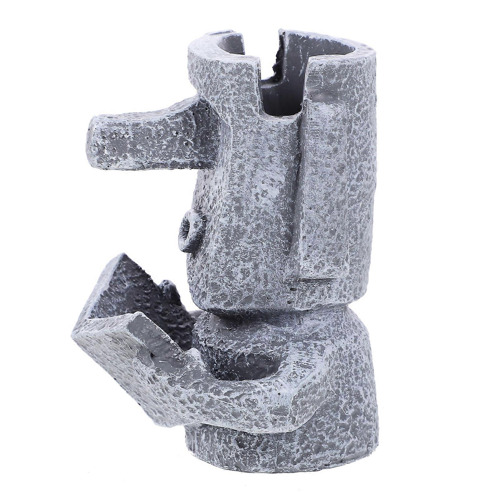 Resin Multipurpose Pen Holder with Eyeglasses Rack for Desk 2Pcs Gray