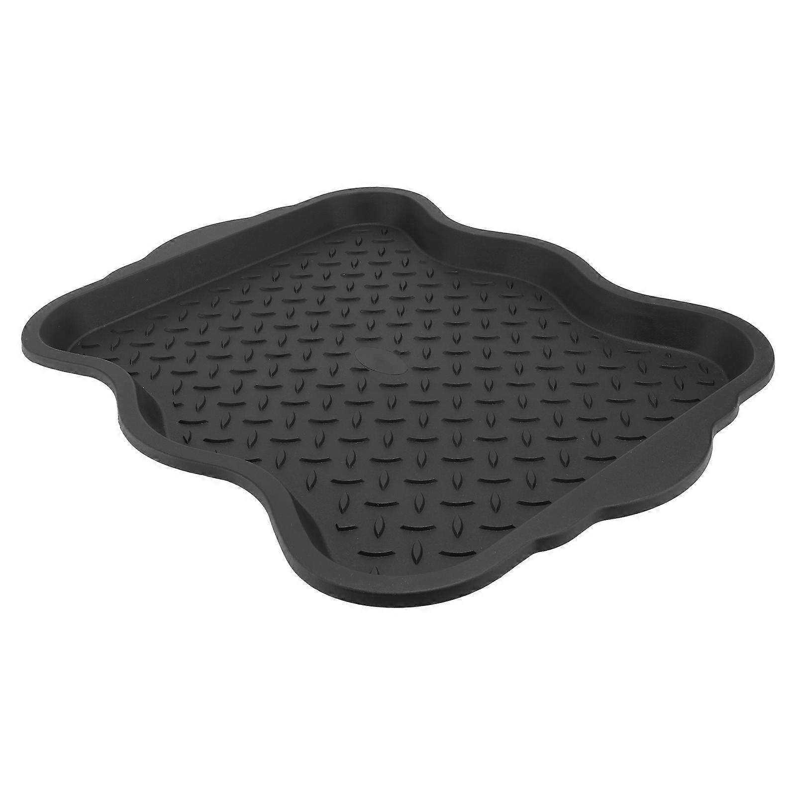 Black Shoes Boot Tray Plastic for Storage Use 2Pcs Multi-Purpose Plate