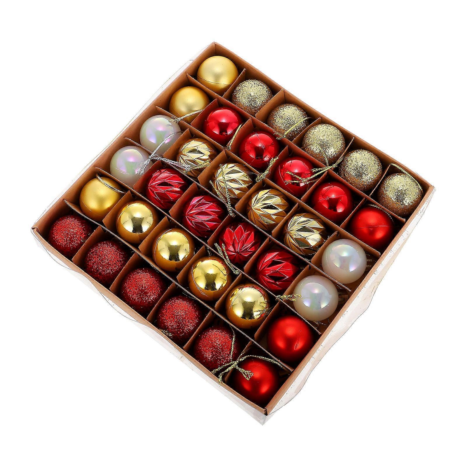 Assorted Color Christmas Tree Decoration Balls 36Pcs Holiday Party Ornaments Plastic