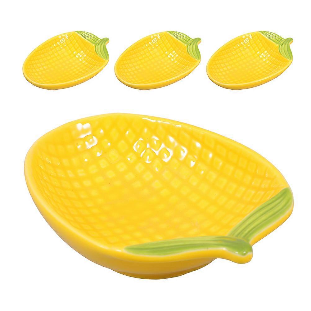 Ceramic Corn Shaped Dip Bowls for Serving Small Dishes 4Pcs