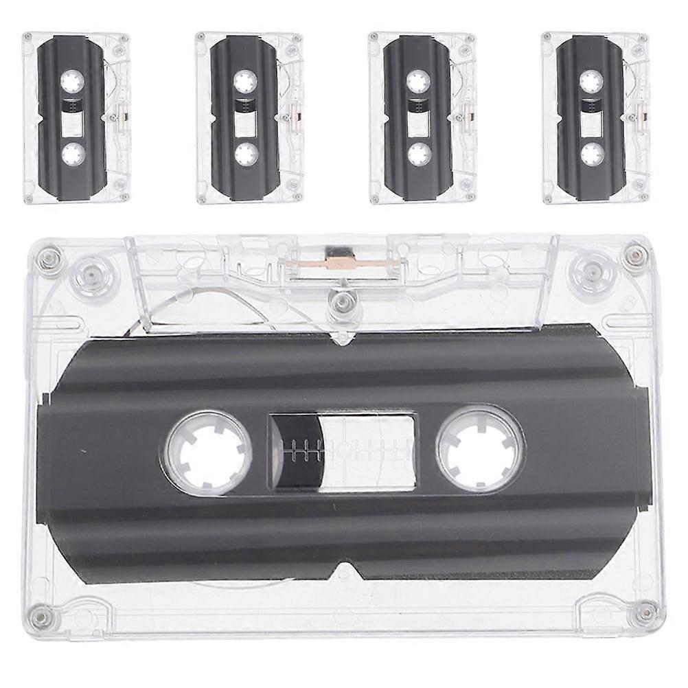5pcs Mini Blank Cassette Tapes 30 Minute Recordable Clear Audio Cassettes for Speech Music Recording with Plastic Case