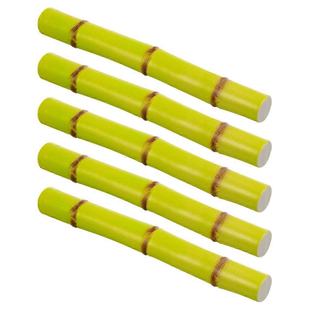 Realistic Sugarcane Decorative Fruit Prop Green Cylindrical Shape For Parties And Studios 5Pcs
