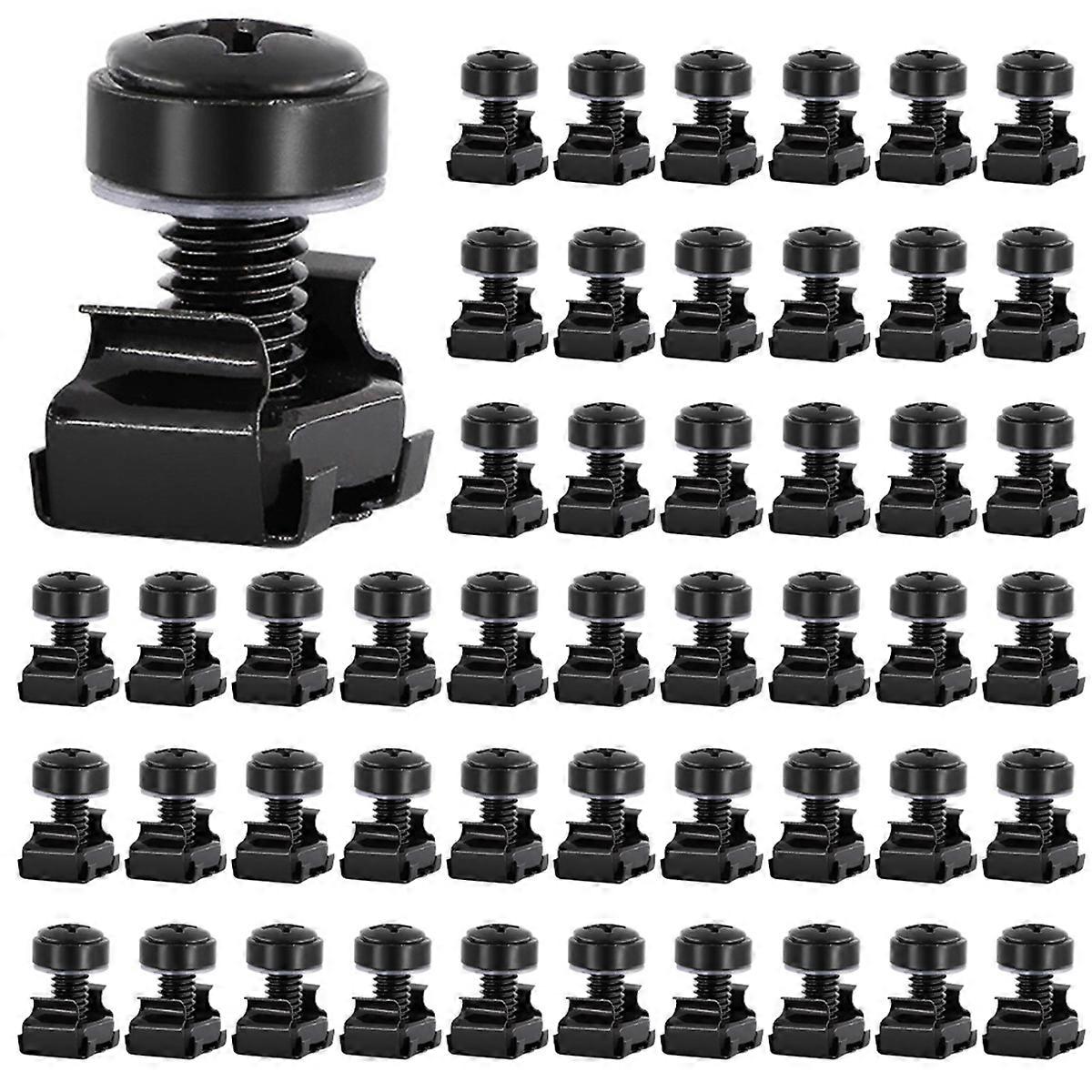 100Pc M6x16mm Computer Rack Mount Cage Screws and Nuts & Washers for Rack Mount Server Cabinet,Rack 