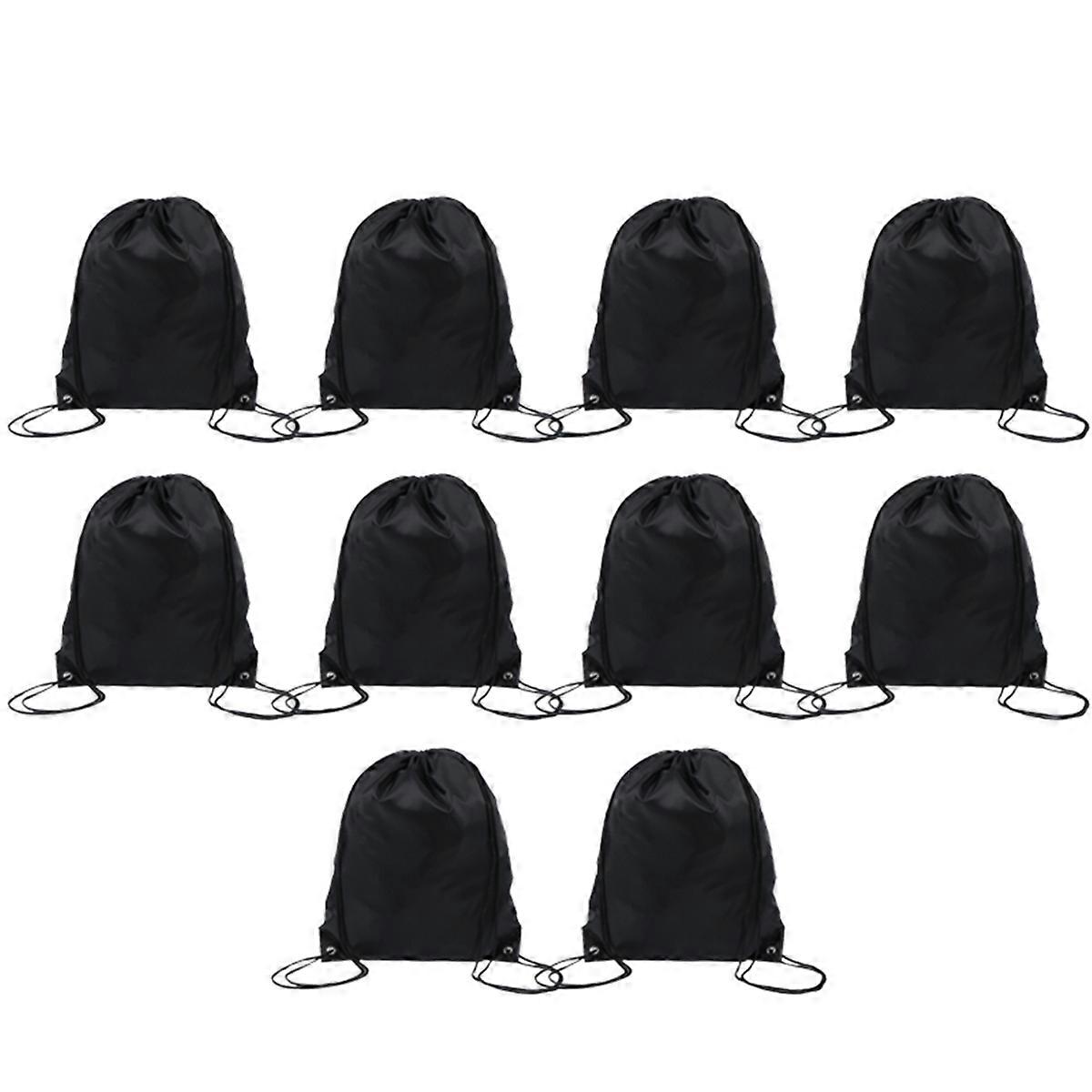 Polyester Drawstring Bag Sports Marathon Drawstring Bag Deep Black