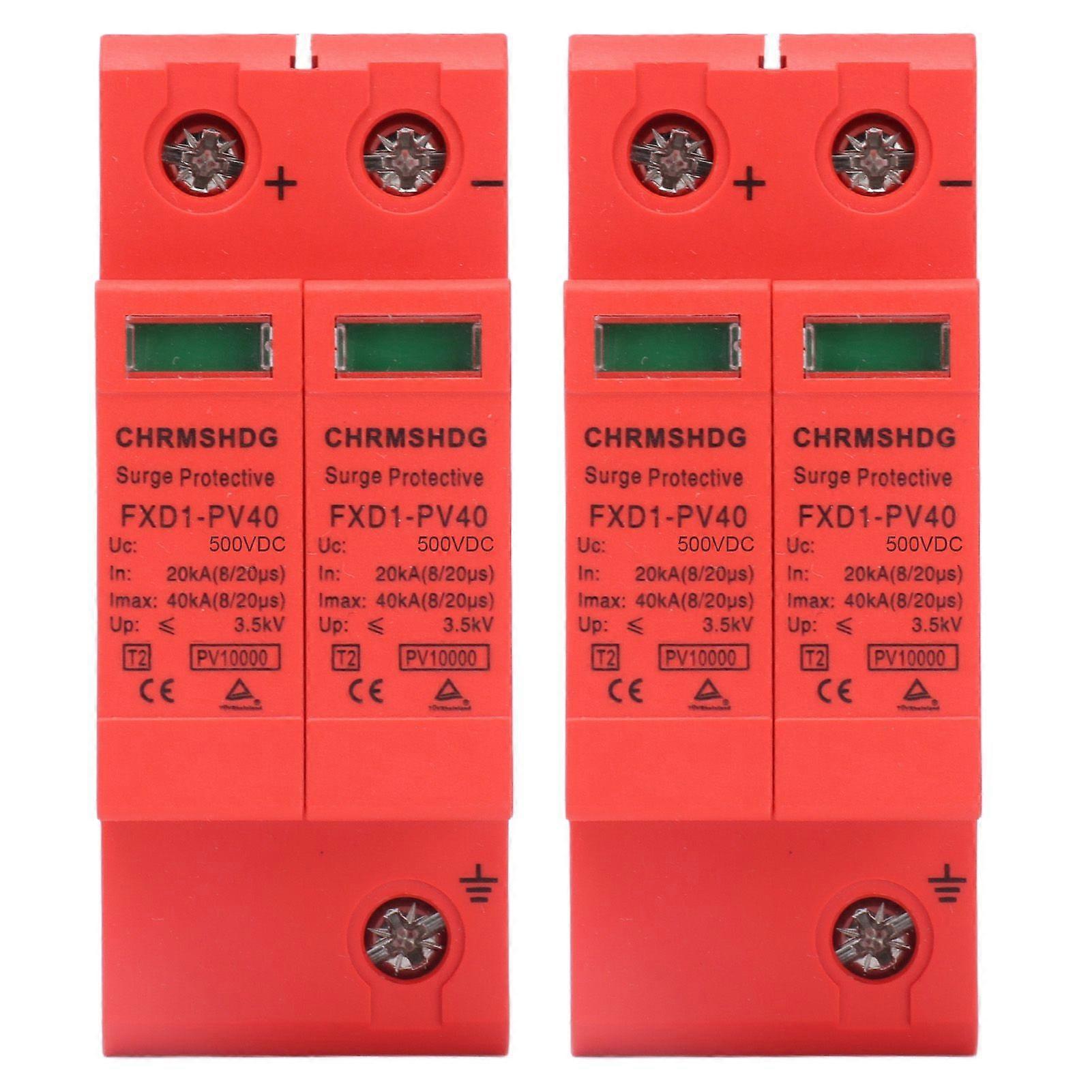 2Pcs SPD Protective Devices DC Photovoltaic Arrester 2P 40KA FXD1PV40