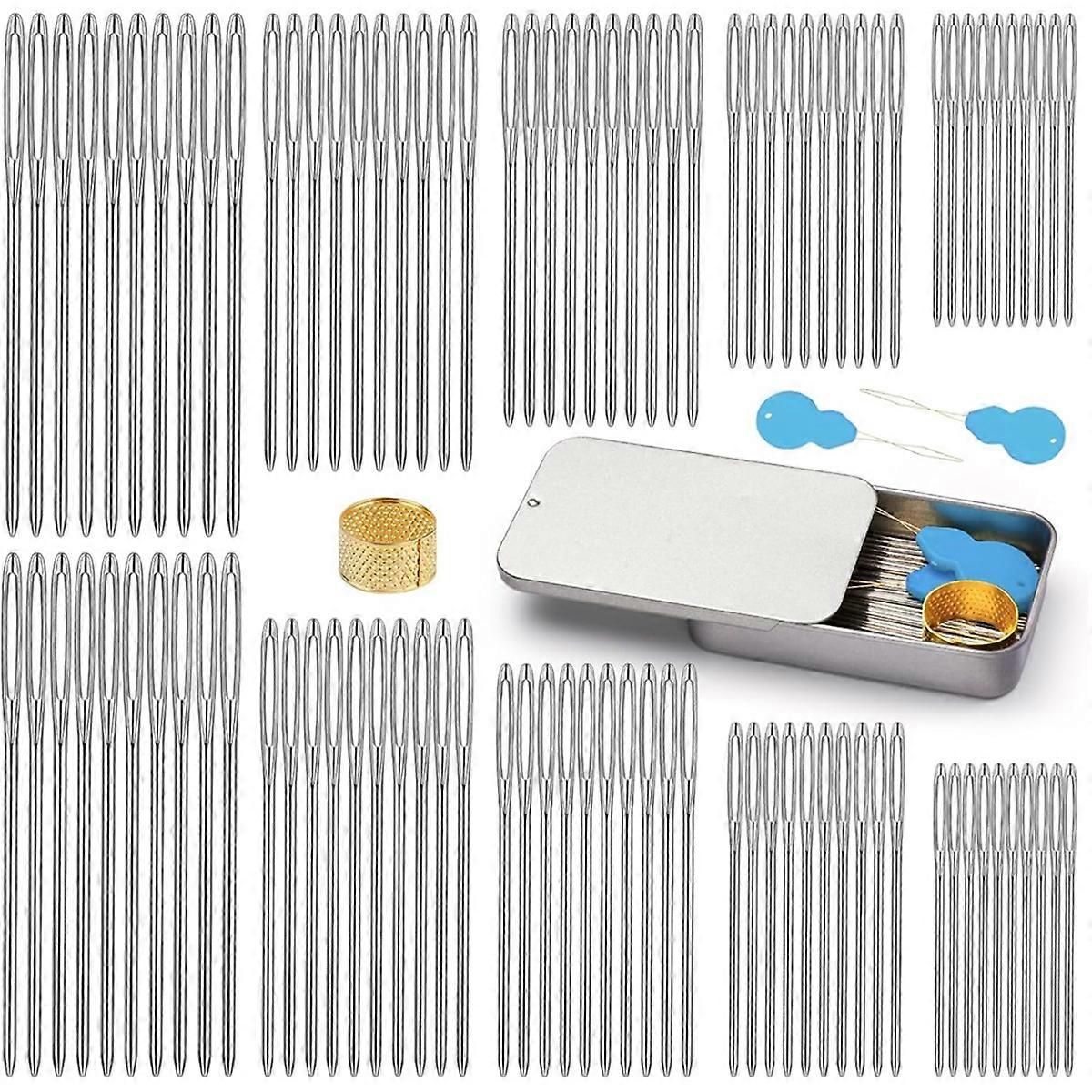 Large-Eye Blunt-Needles, Tapestry-Needle with Needle-Threader Thimble