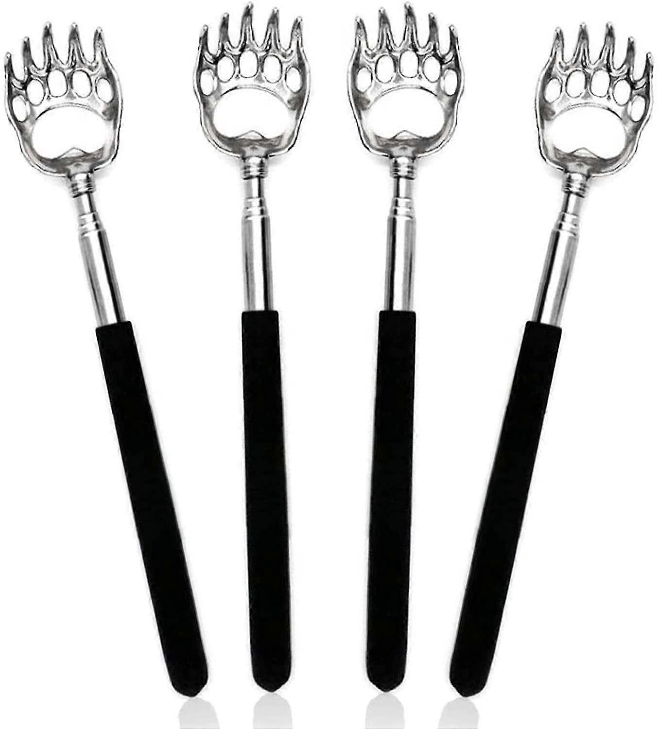 Bear Claw Back Scratcher, 4 Pack, Retractable Telescopic Metal Handle.