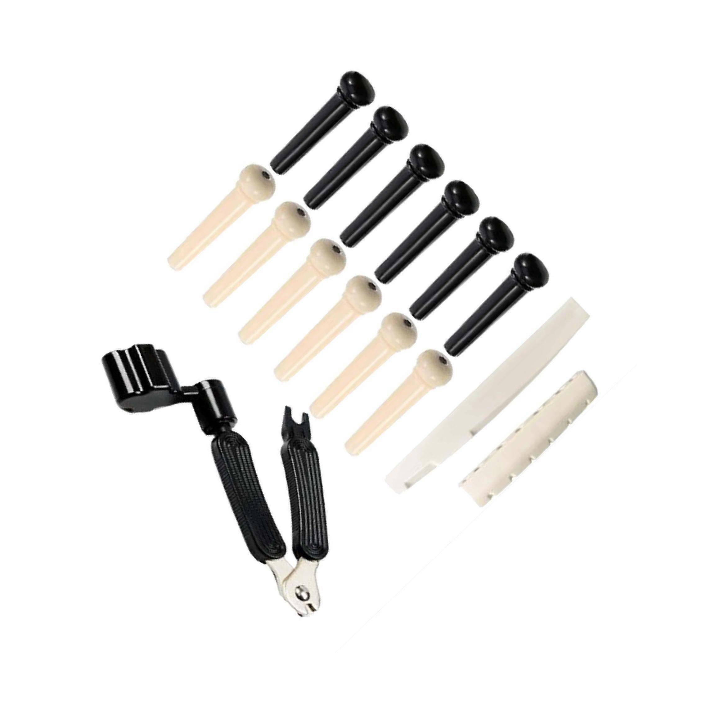 12Pcs Guitar Bridge Pins Portable Bridge Extractor Tool for Clascal Guitar