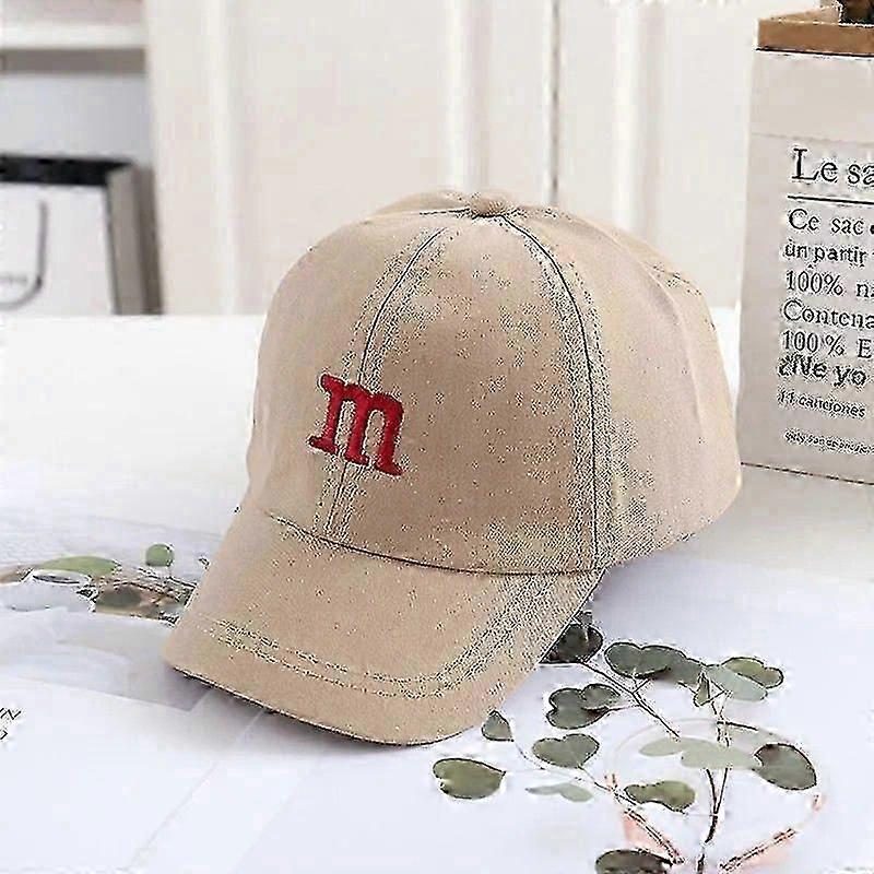 Solid Color Baseball Cap with Embroidered Letters, Adjustable for Kids, Summer Sun Protection Hat