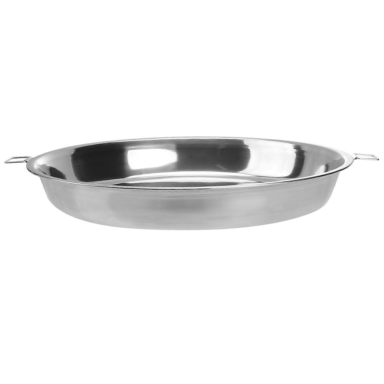Steaming Dish Stainless Steel Plate for Kitchen Use 2Pcs Silver