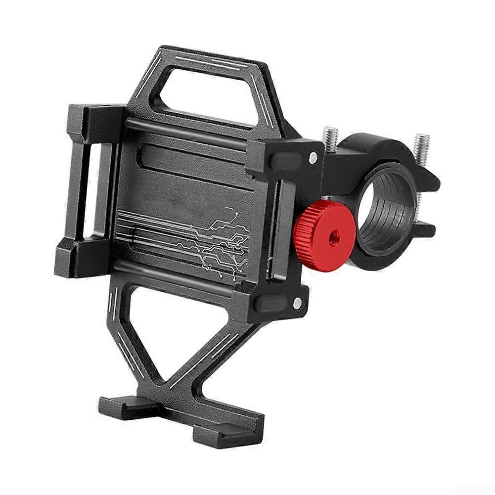 Aluminium Bicycle Phone Mount, Sturdy Black Holder for Secure Navigation on Bikes, Compatible with All Smartphones