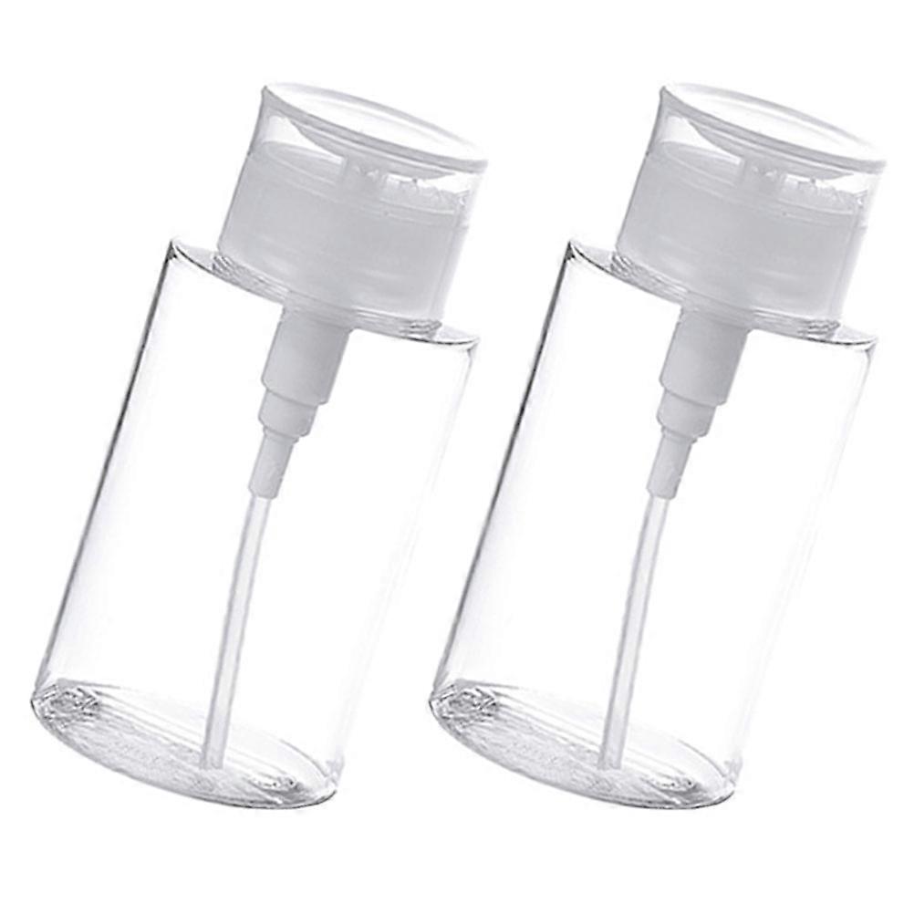 Plastic Push Down Dispenser Cosmetics Bottle for 2Pcs Nail Remover Pump