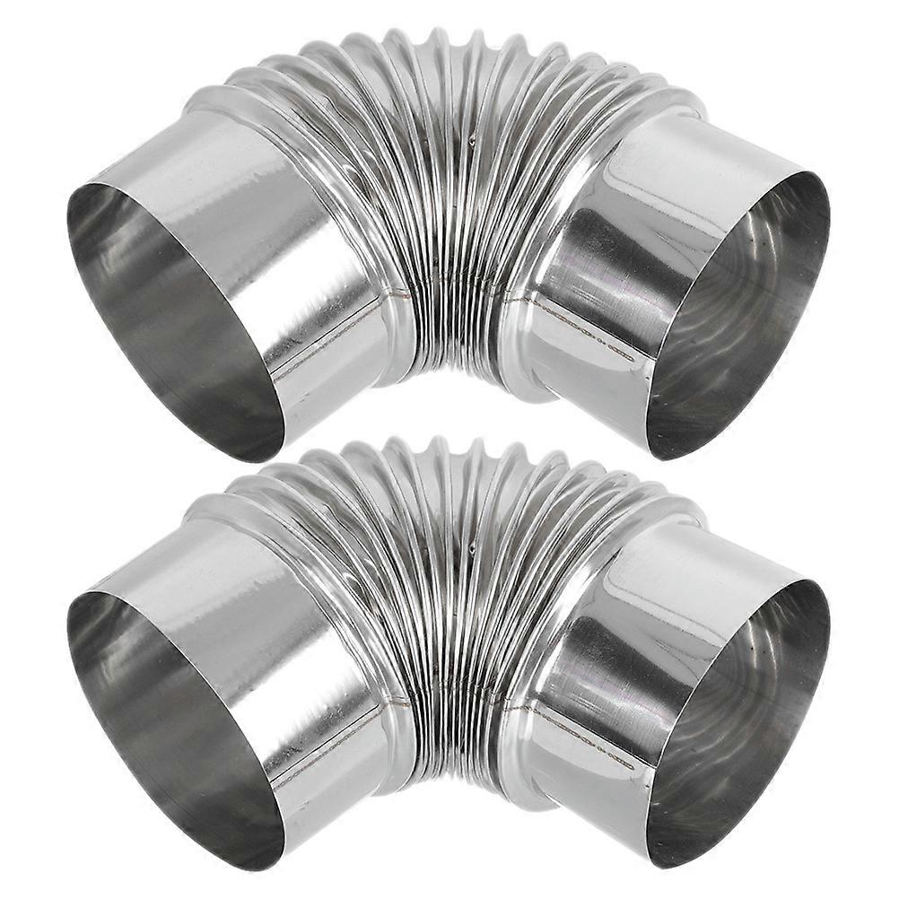 Stainless Steel Camping Chimney Pipe Elbow for Smooth Ventilation 2Pcs