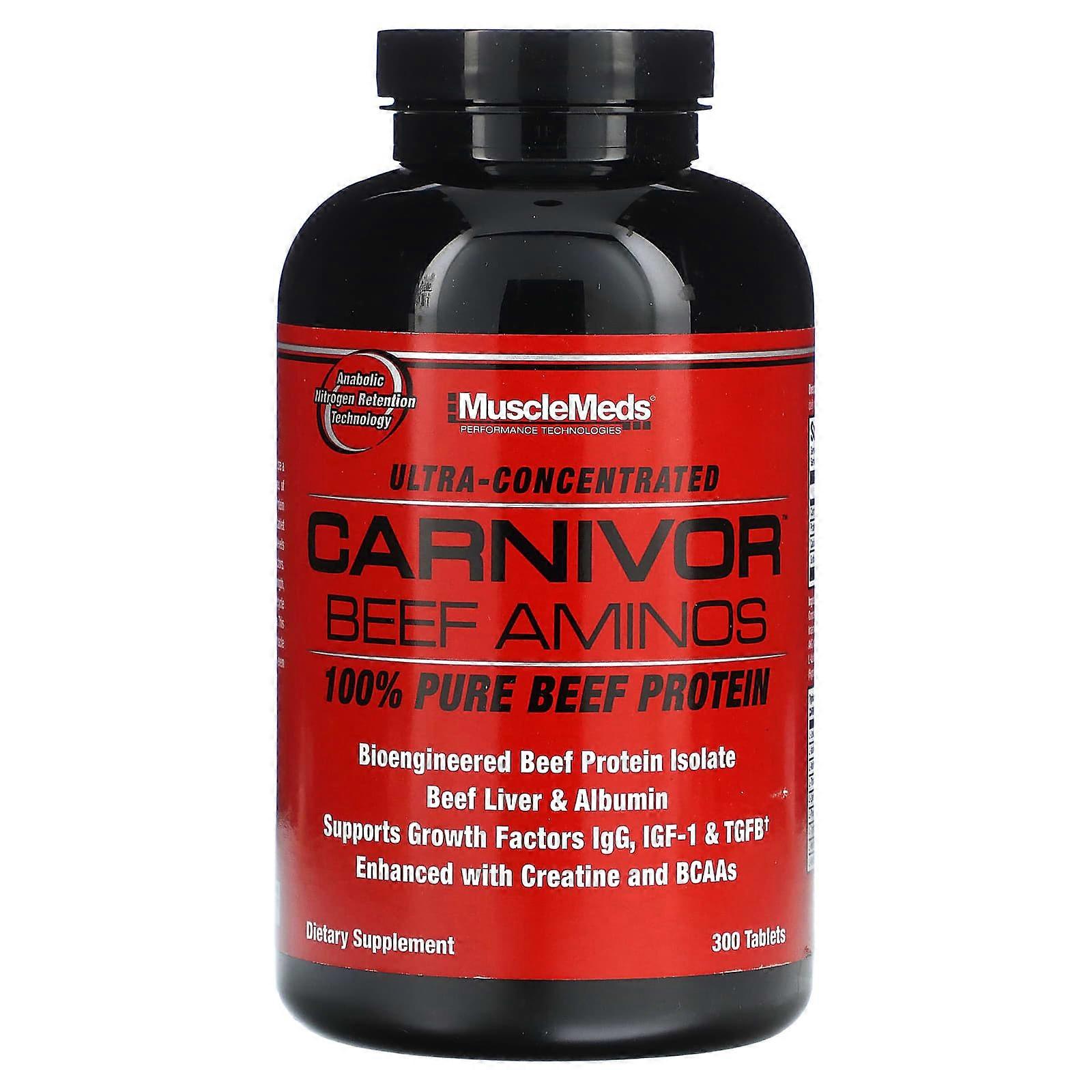 Carnivor Beef Aminos, 100% Pure Beef Protein, 300 Tablets