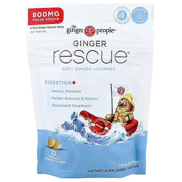 The Ginger People, Ginger RescueÃÂÃÂ®, Soft Ginger Lozenges, 30 Individually Wrapped Lozenges