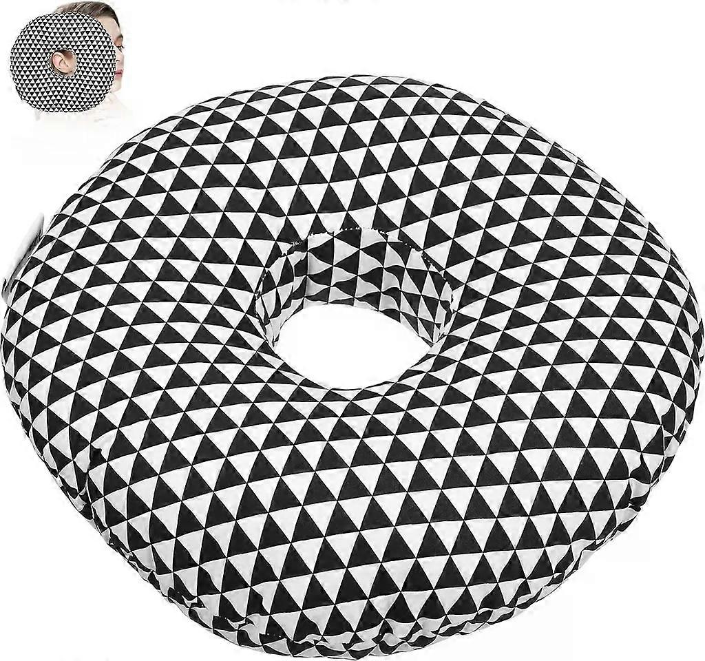 Ear cushion 30x9cm for ear problems & earplug wearers, removable cover,