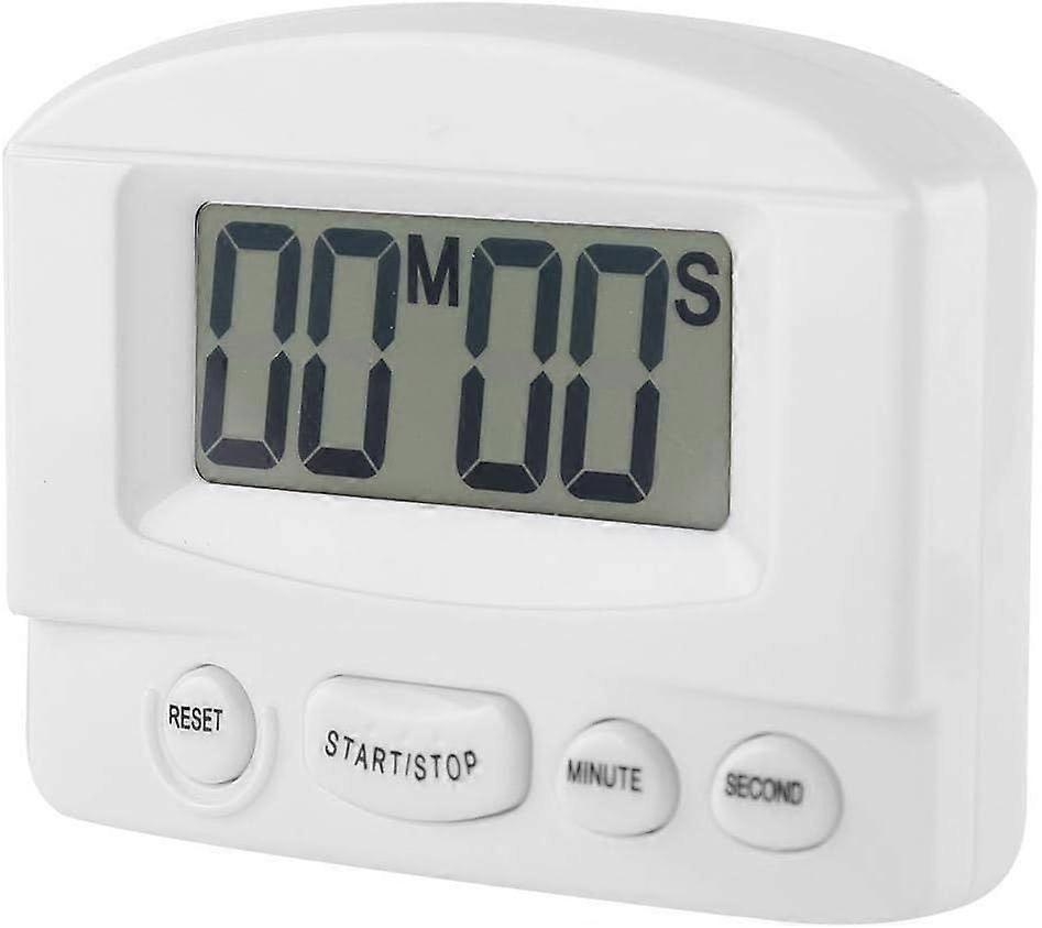 Portable Digital Kitchen Timer Clock Countdown Timer Large LCD Display Kitchen Use with Bracket Magnet(White)