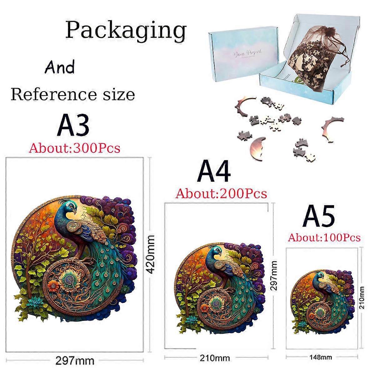 Panda A3 A4 A5 Wooden Puzzle For Adults Children Wood DIY Crafts Animal ...