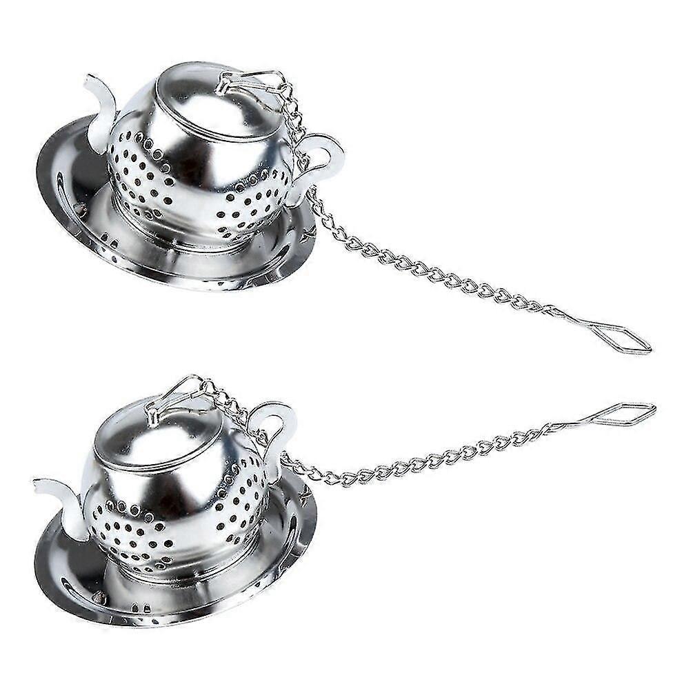 2 Sets Creative Tea Infusers Practical 304 Stainless Steel Tea Strainers (Silver)|Tea Strainers