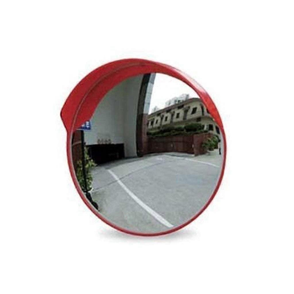 Traffic Mirror For Park Entrance Convex WideAngle Red Plastic Mirror 100 Cm For Blind Spots In Factories