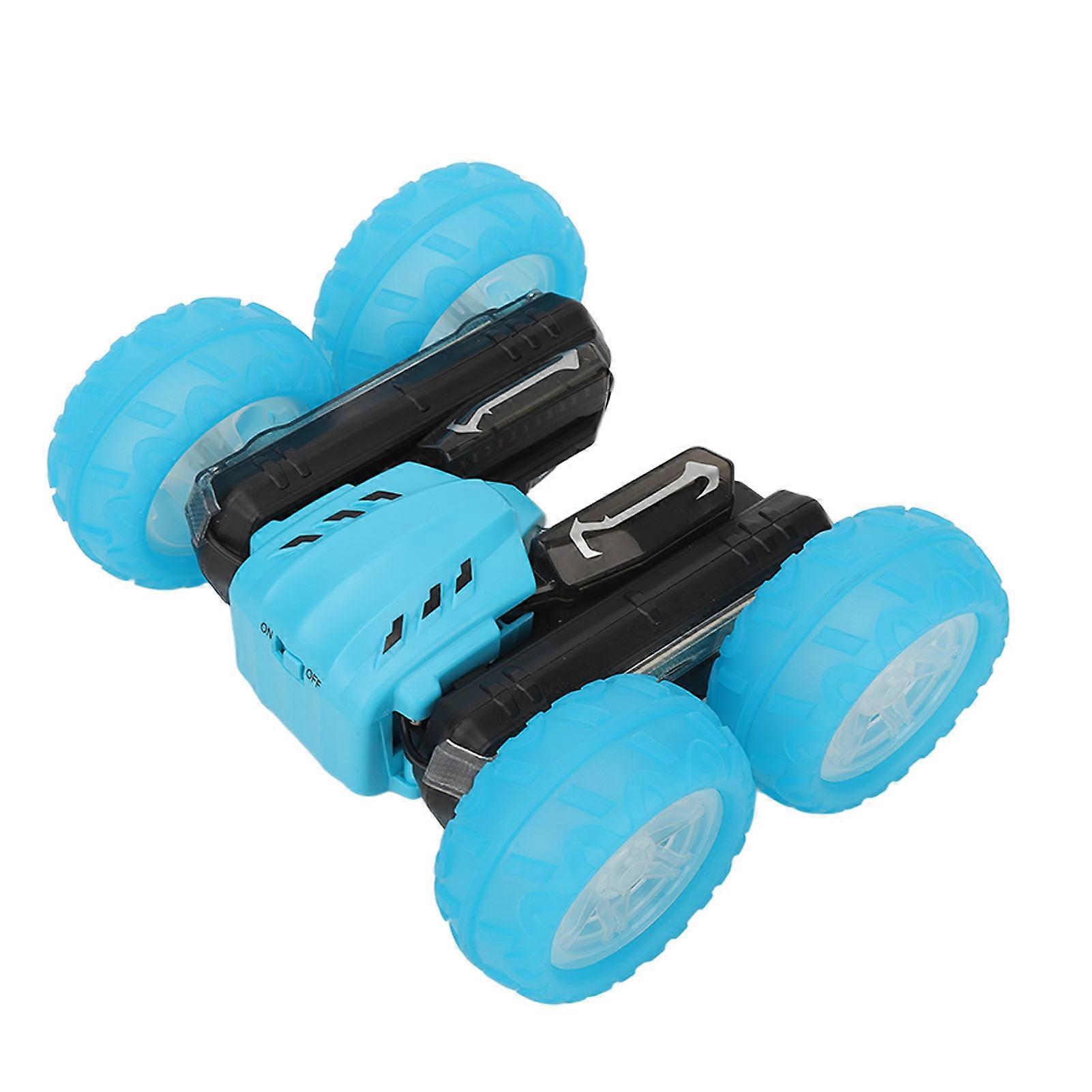 RC Stunt Car 2.4G High Speed Flowering Effect Double Sided Text Display Remote Controlled Car for 8 Years Old and Above Blue 