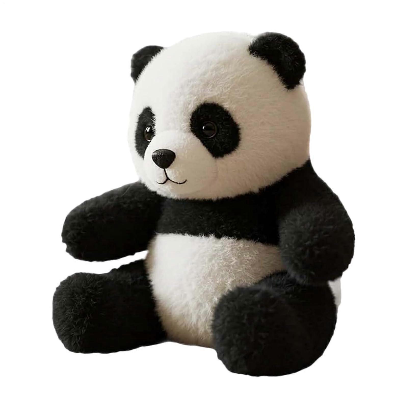 Realistic Panda Plush Toy Breathing Pillow With Light, PP Cotton Stuffed Animal, Washable Cover, Small Cuddly Doll
