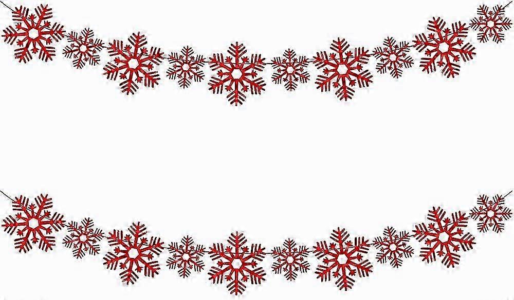 Punainen lumihiutaleköynnösbanneri huopa talviköynnös lumibanneri joulu