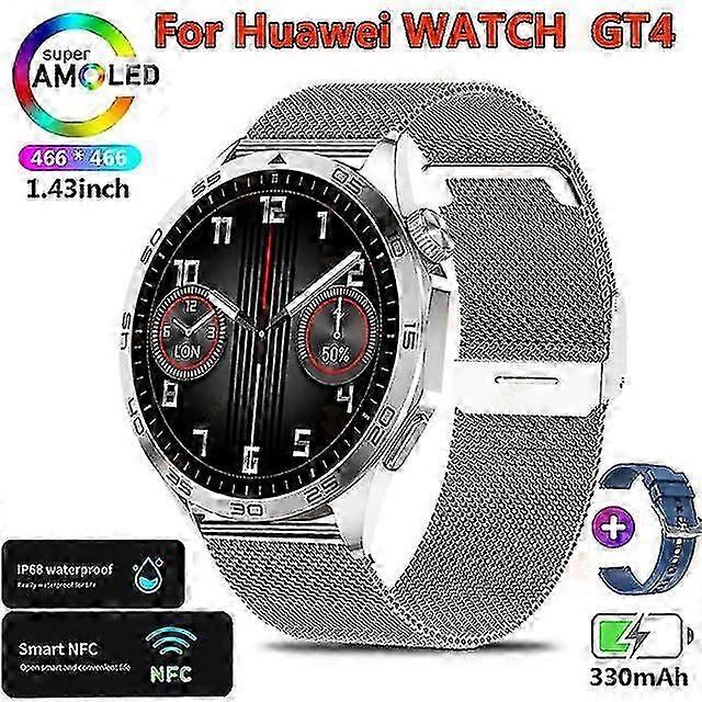 Watch GT4 für Huawei Smartwatch für Erwachsene mit GPS-Tracker, 1,43 Zoll (466 x 466) HD-Bildschirm, Always-Display, Bluetooth-Anruffunktion, Neu, -zhida6