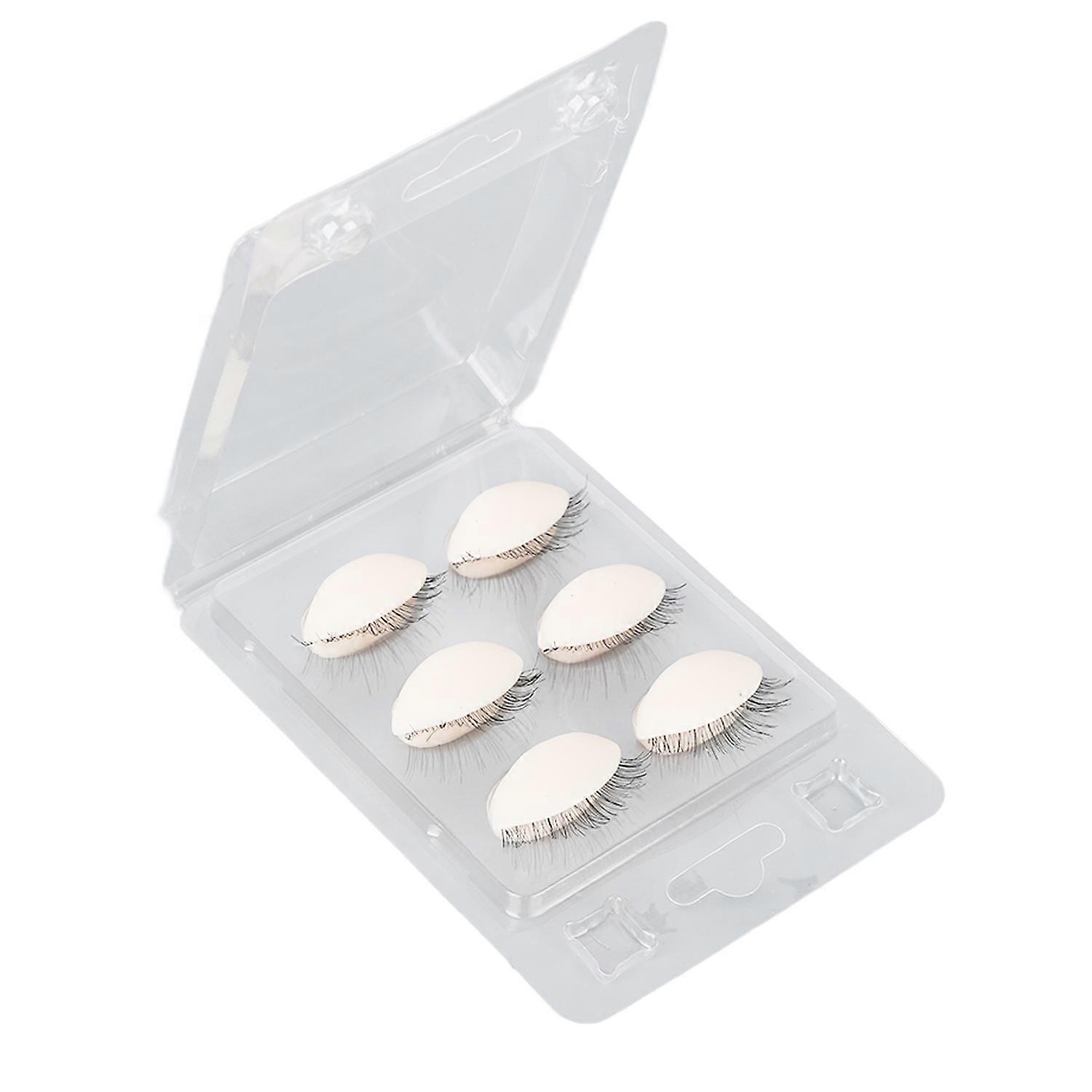 3 Pairs Mannequin Head Eyelids with Eyelashes for Eyelash Extension Grafting Training Practice Pink