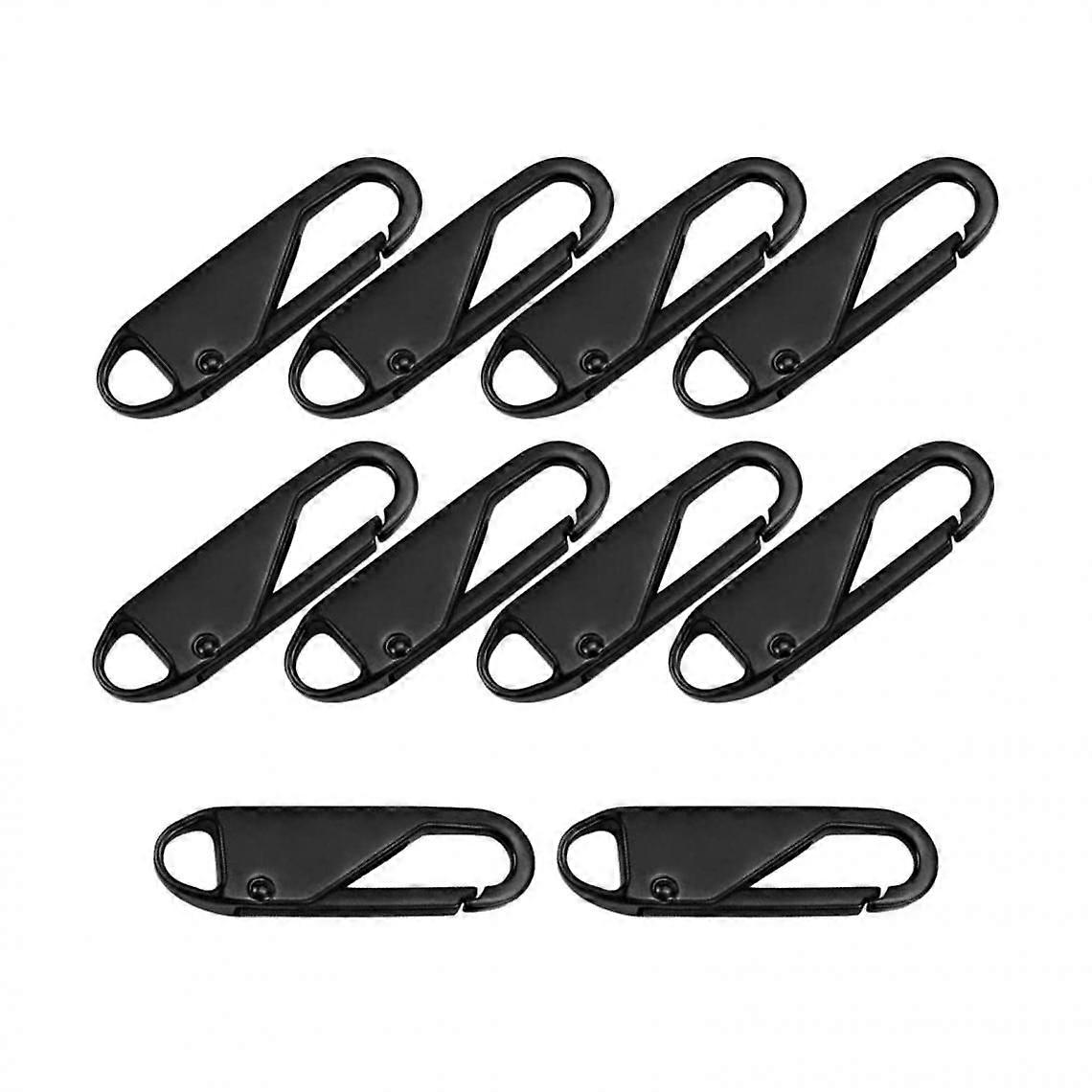 10 Pcs Zipper Pull Replacement Zipper Gripper Fix Tabs Black