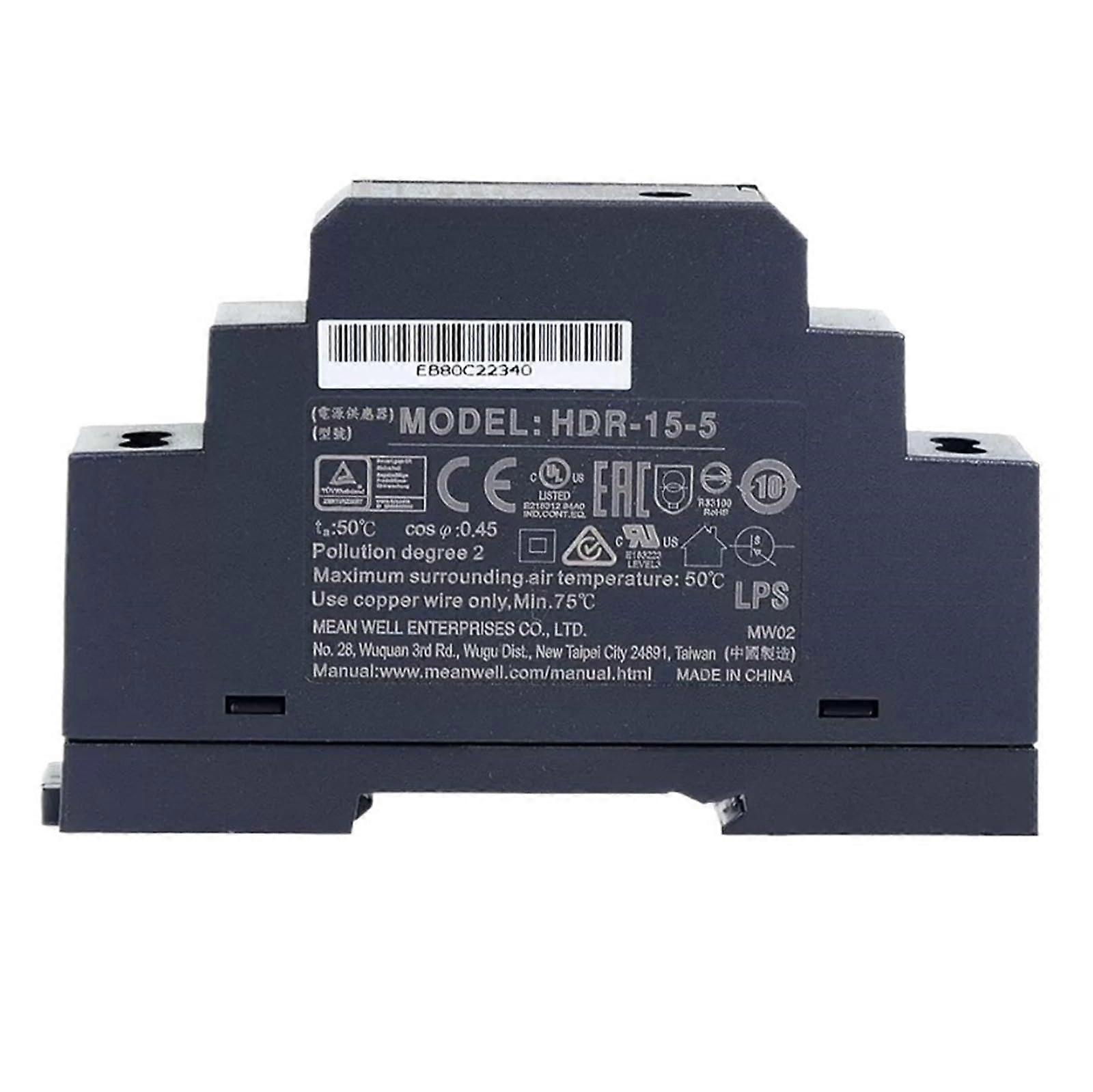 HDR-15 Switching Power Supply 15W Model HDR-15-12 Guide Rail Compatible 12V 15W for Industrial Applications