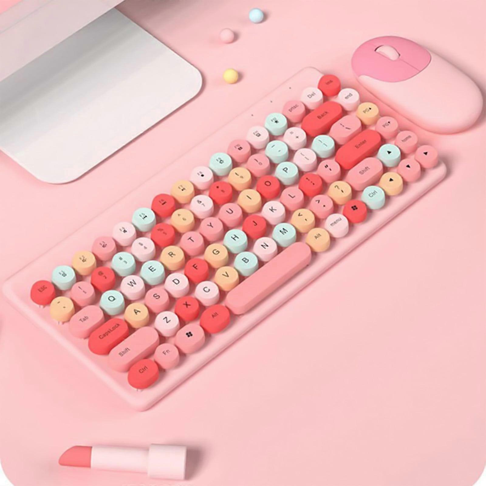 Jacenvly Valentine's Day Decor Clearance: Wireless Keyboard & Mouse Combo Compatible with Windows/iOS/Linux for PC, Tablets