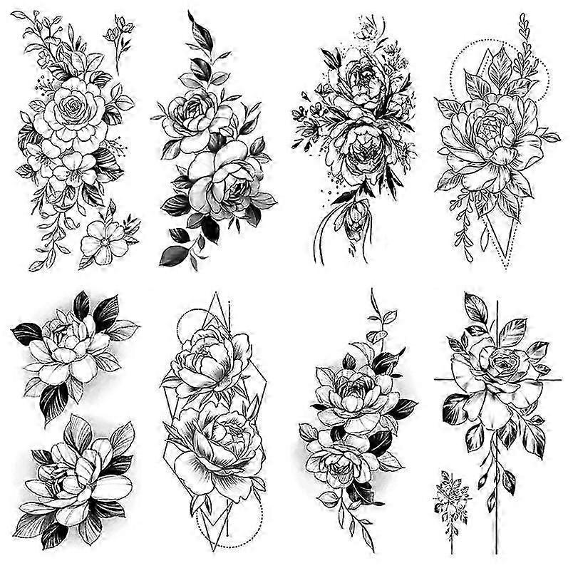 adesivos de tatuagem falsos à prova d'água com design geométrico