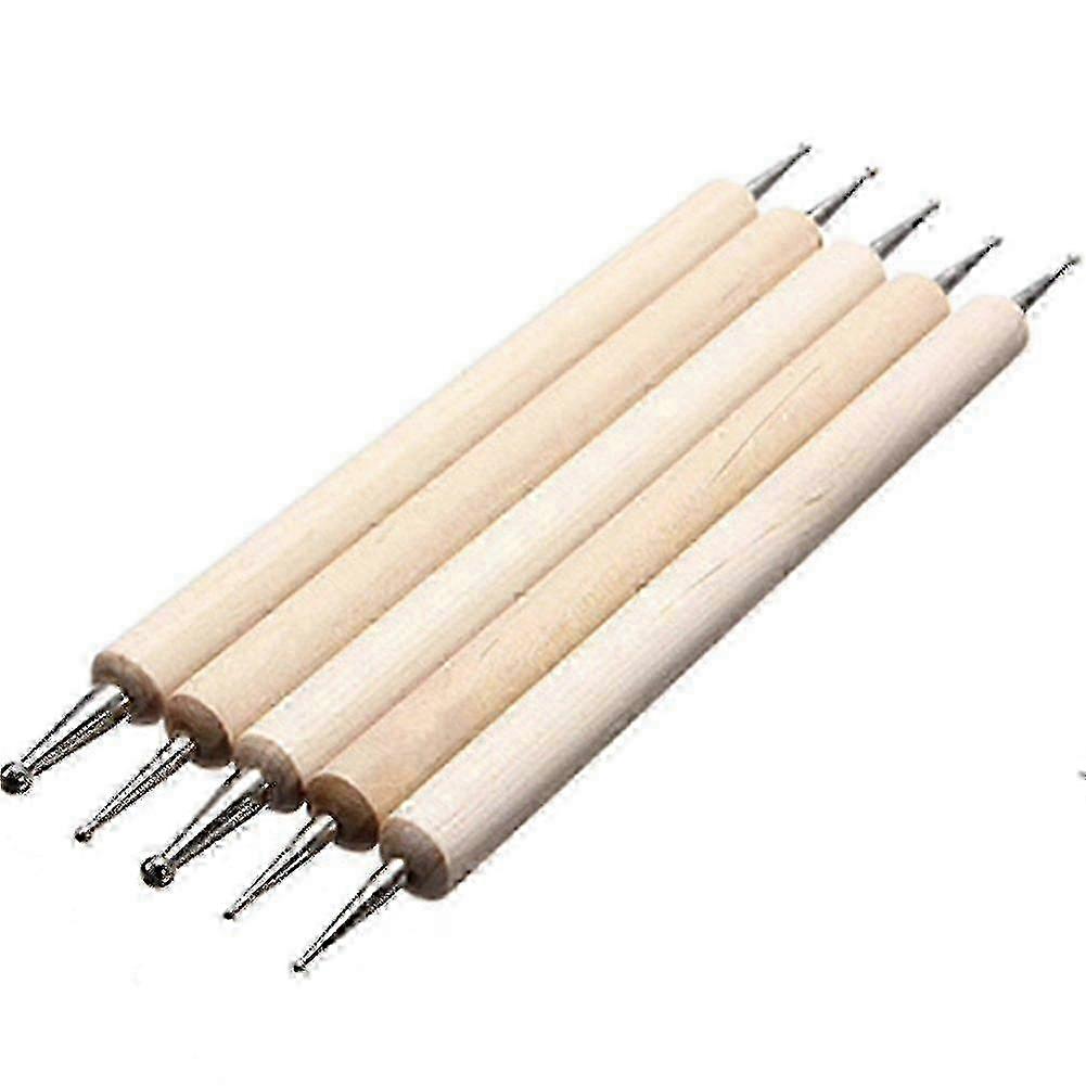 5pcs Ball Stylus Dotting Tools Set For Embossing Pattern Clay Pottery Ceramics Doll Sculpting Modeling